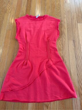 Daily Practice by Anthropologie Pintuck Mini Dress Red Cap sleeve Sz Small
